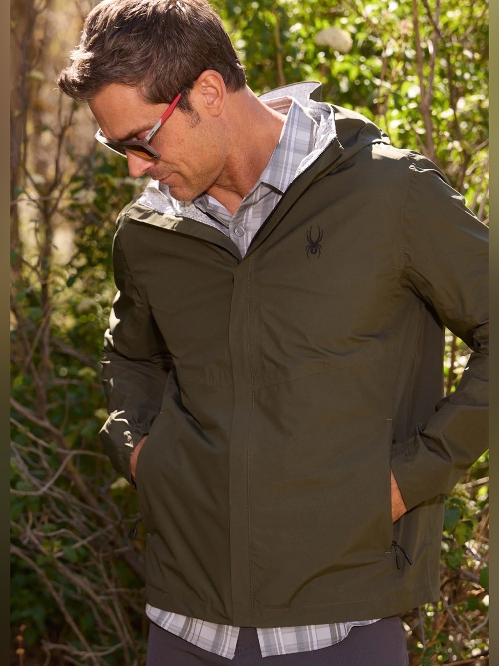 NWT Spyder Rain Jacket M Olive Waterproof MSRP $149 Lightweight Outdoor Tech